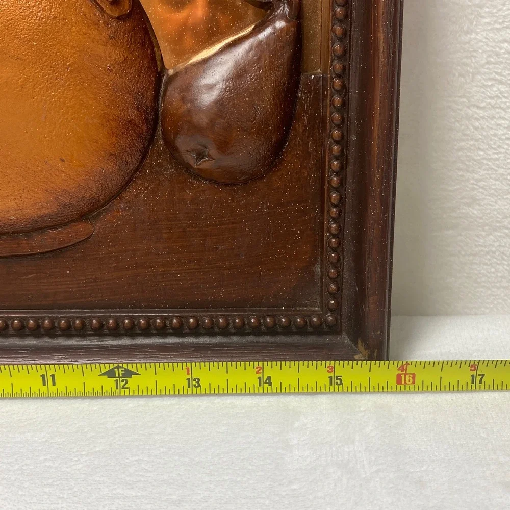 Vintage Copper Finish 3D Wall Art Pitcher Fruit‎ Embossed Metal Plaque